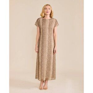 Sedge Beth Snake Print Silk Maxi Dress Size L